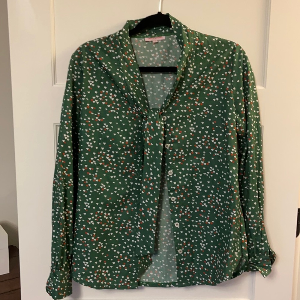 Heart print blouse